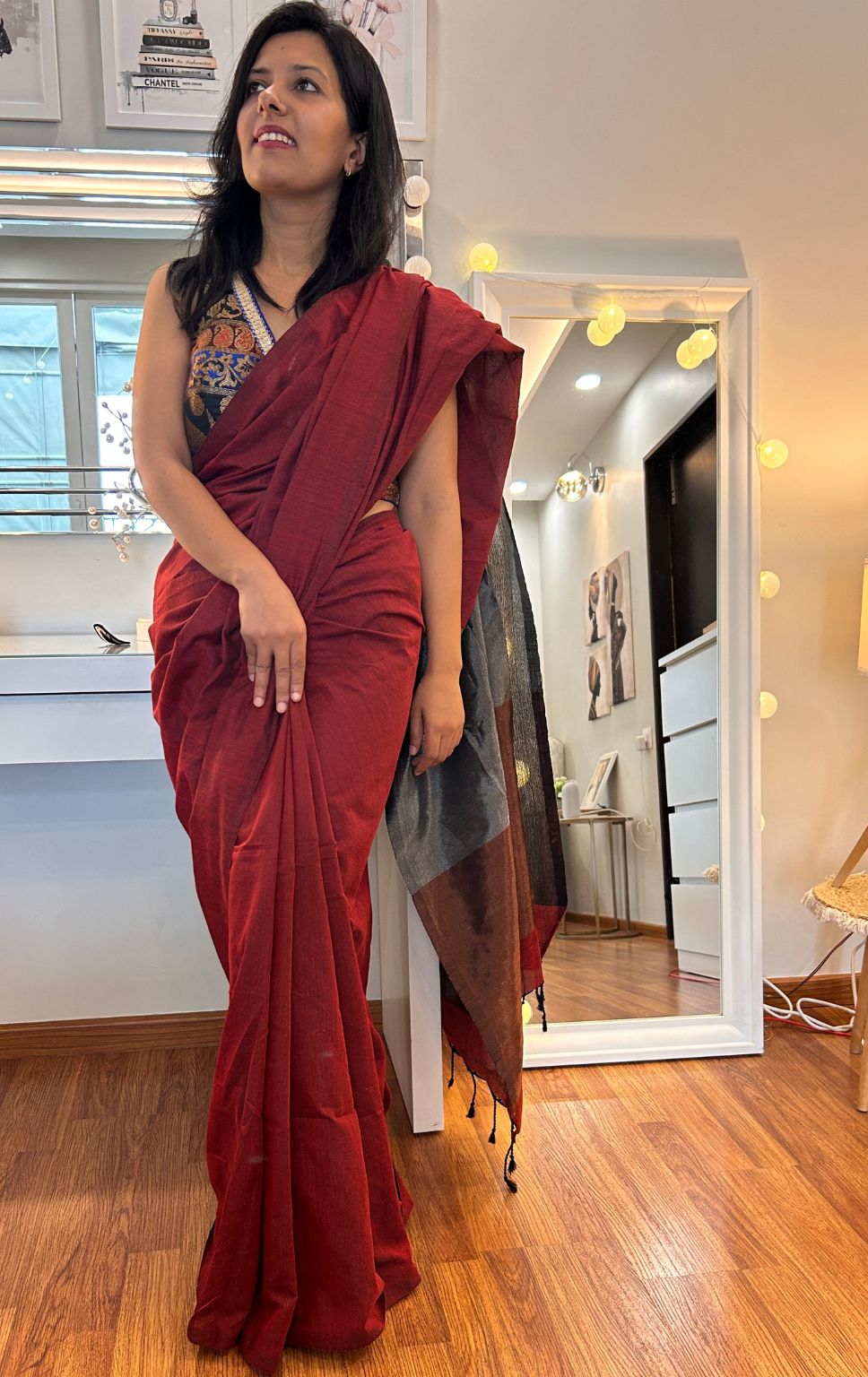 Cotton Charm | Maroon Radiance