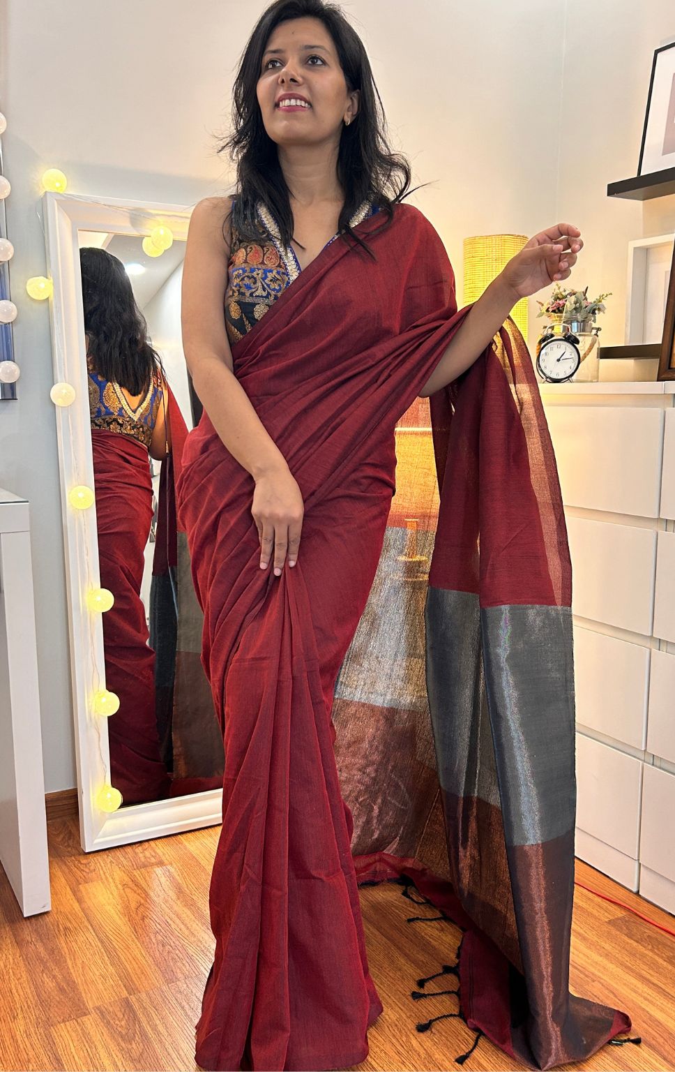 Cotton Charm | Maroon Radiance