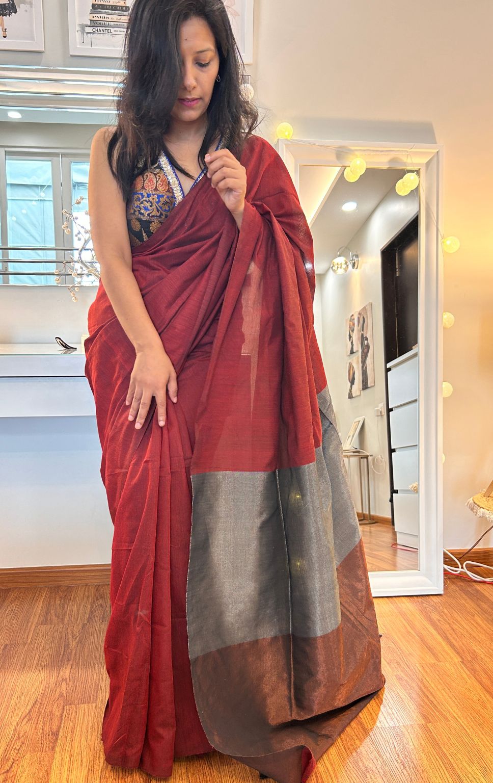 Cotton Charm | Maroon Radiance