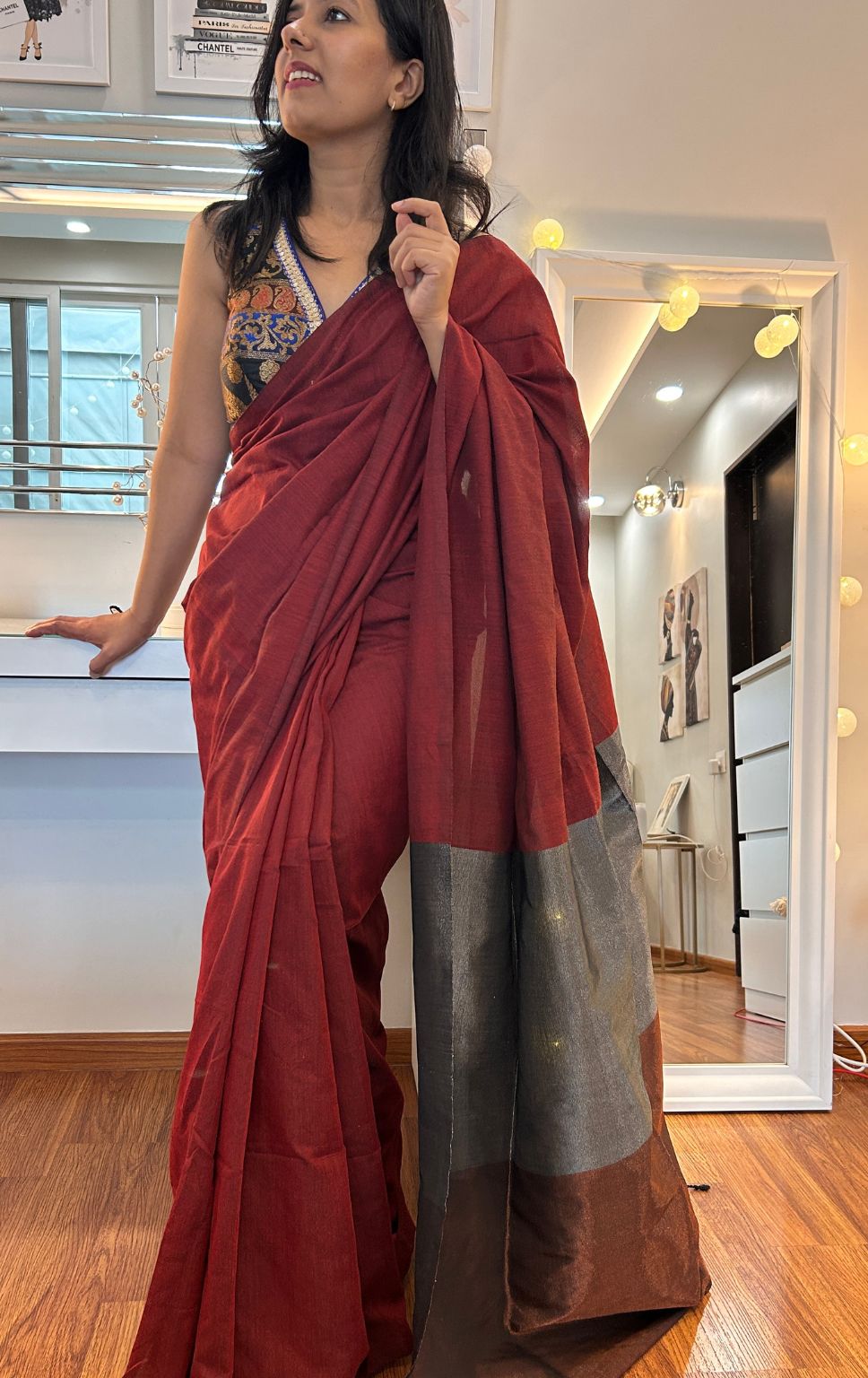 Cotton Charm | Maroon Radiance