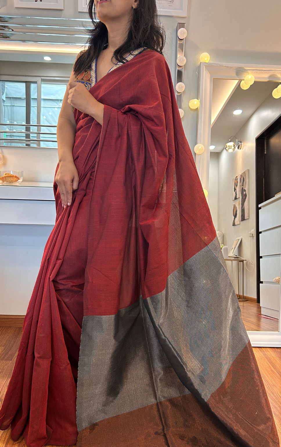 Cotton Charm | Maroon Radiance