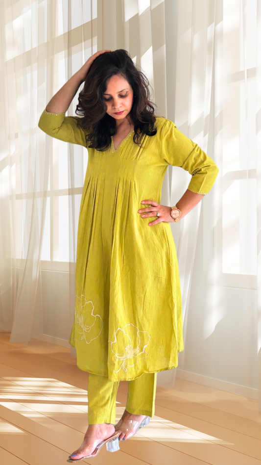 Zesty Bloom- Kurta Kord